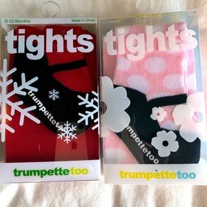 Trumpette tights baby 0-12 months infant two pairs.